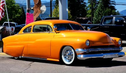 Photo of the 2024 People's Choice Award Winning Car. 1951 Mercury Coupe owned by Gene Rockman of Billings, Montana